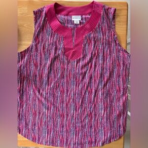 Liz Claiborne Pink and Blue Patterned Blouse